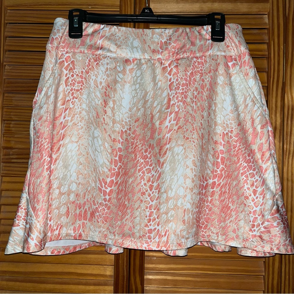 Coral Bay Golf Orange & White Skort Size Small